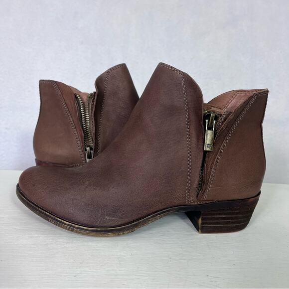 Lucky Brand Boots Womens 6M/36 Brenon Leather Round Toe Side Zipper Ankle - Picture 11 of 16